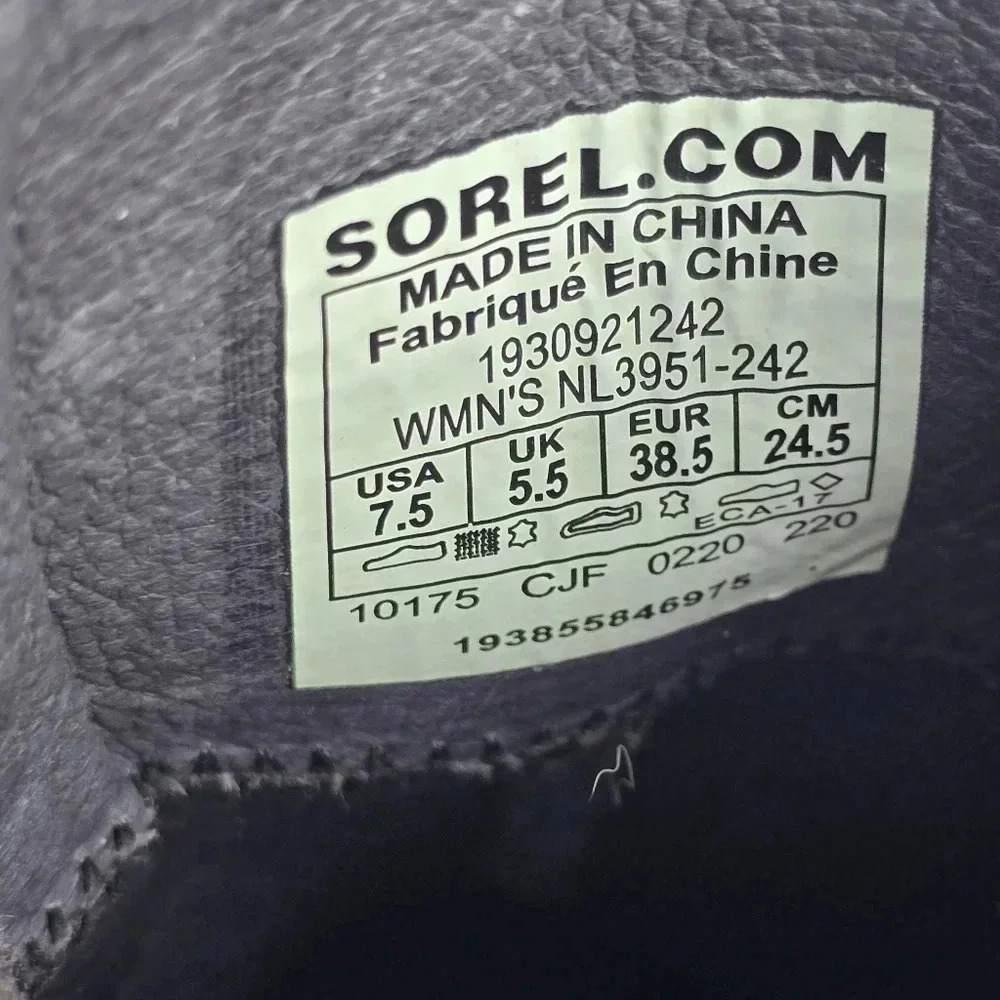 Sorel Chelsea Women's Tan Wedge Suede Bootie with Stacked Heel Size 7 1/2 - Picture 15 of 15